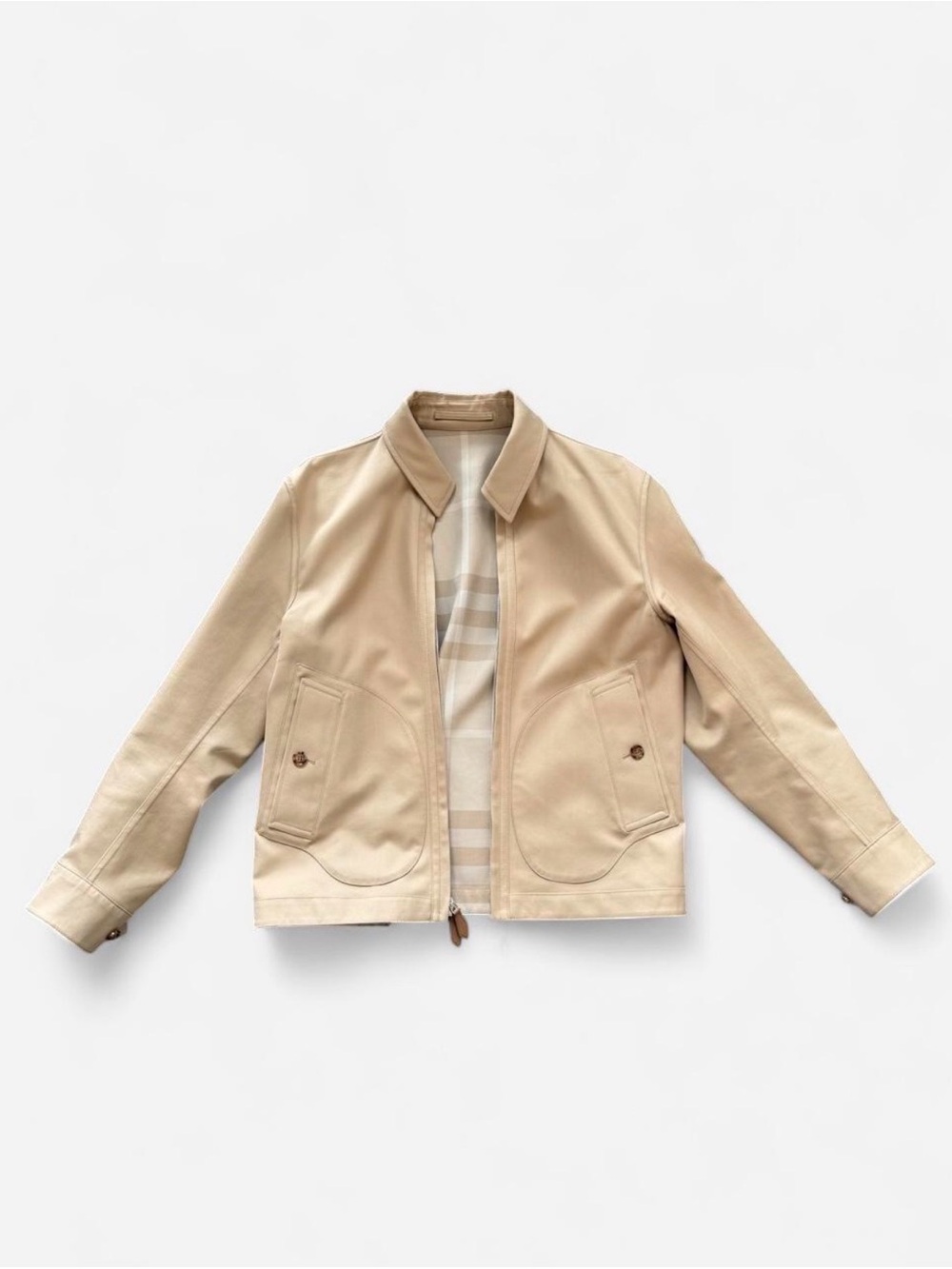 Burberry Beige Reversible Lightweight Harrington Jacket